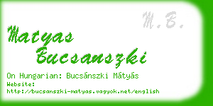 matyas bucsanszki business card