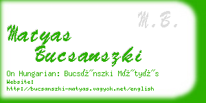 matyas bucsanszki business card